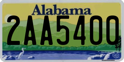 AL license plate 2AA5400