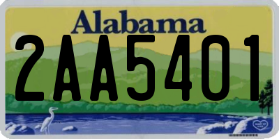 AL license plate 2AA5401