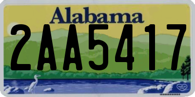 AL license plate 2AA5417