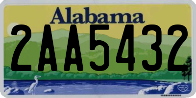 AL license plate 2AA5432
