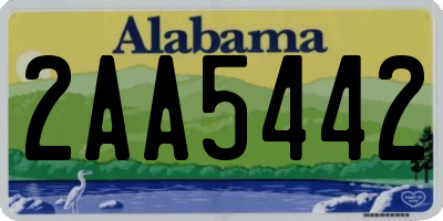 AL license plate 2AA5442