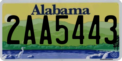 AL license plate 2AA5443