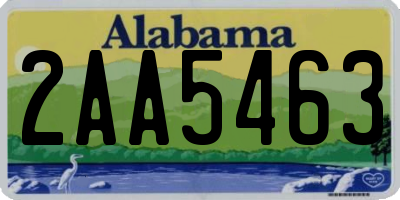 AL license plate 2AA5463