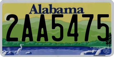 AL license plate 2AA5475
