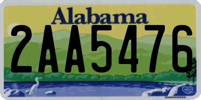AL license plate 2AA5476