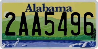 AL license plate 2AA5496