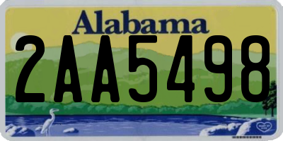 AL license plate 2AA5498