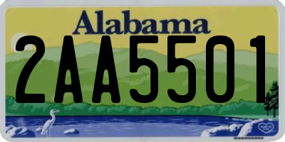 AL license plate 2AA5501