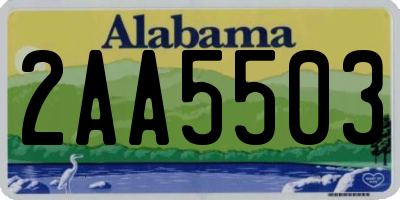 AL license plate 2AA5503