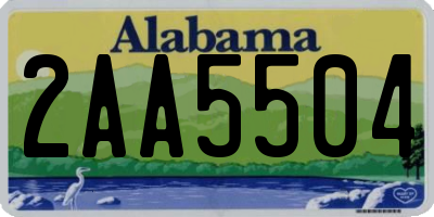 AL license plate 2AA5504