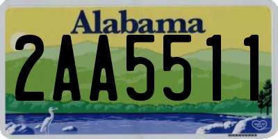 AL license plate 2AA5511