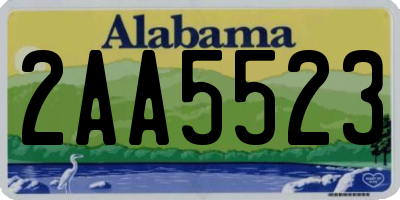 AL license plate 2AA5523