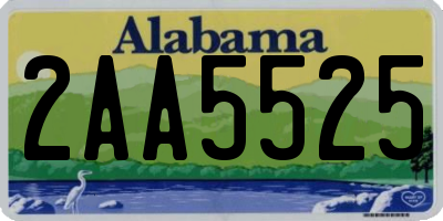 AL license plate 2AA5525