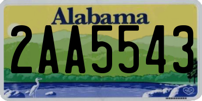AL license plate 2AA5543