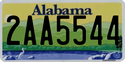 AL license plate 2AA5544