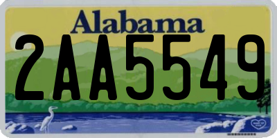 AL license plate 2AA5549