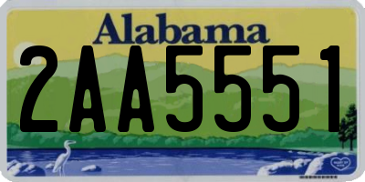 AL license plate 2AA5551