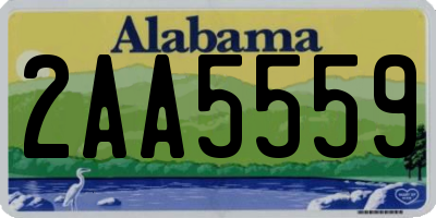 AL license plate 2AA5559