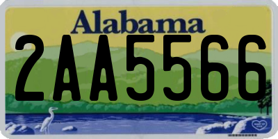 AL license plate 2AA5566