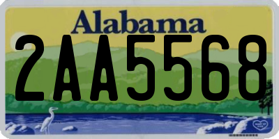AL license plate 2AA5568