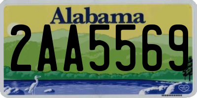 AL license plate 2AA5569