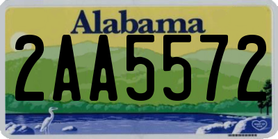 AL license plate 2AA5572