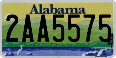 AL license plate 2AA5575