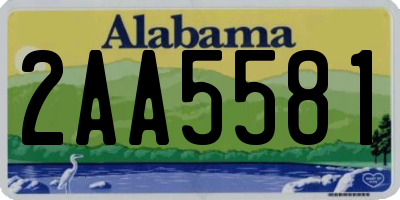 AL license plate 2AA5581