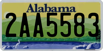 AL license plate 2AA5583