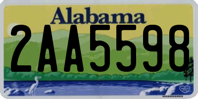 AL license plate 2AA5598