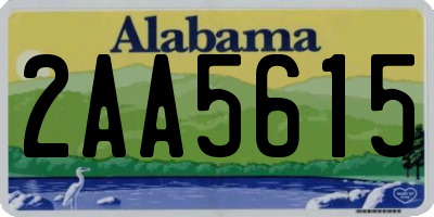 AL license plate 2AA5615