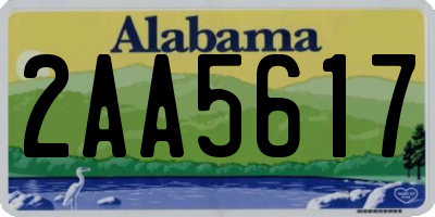 AL license plate 2AA5617