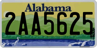 AL license plate 2AA5625