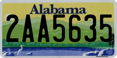 AL license plate 2AA5635
