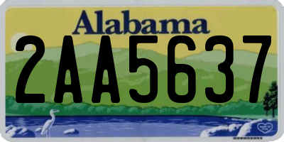 AL license plate 2AA5637