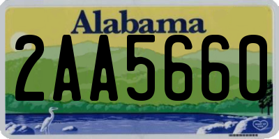 AL license plate 2AA5660