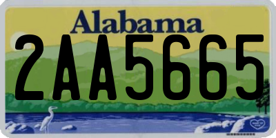 AL license plate 2AA5665
