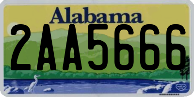 AL license plate 2AA5666