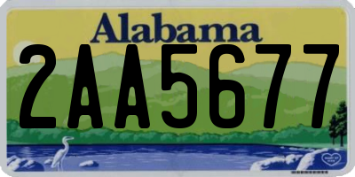 AL license plate 2AA5677