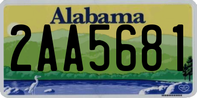 AL license plate 2AA5681