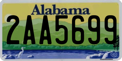 AL license plate 2AA5699
