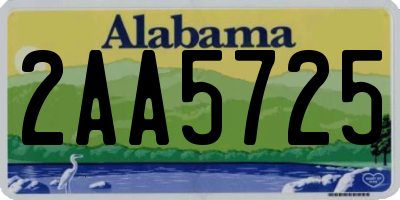 AL license plate 2AA5725