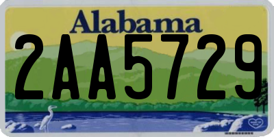 AL license plate 2AA5729