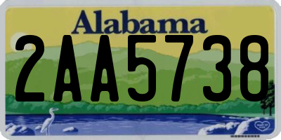 AL license plate 2AA5738