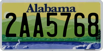 AL license plate 2AA5768