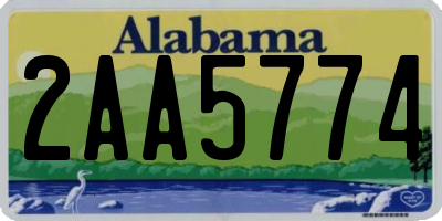 AL license plate 2AA5774