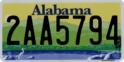 AL license plate 2AA5794
