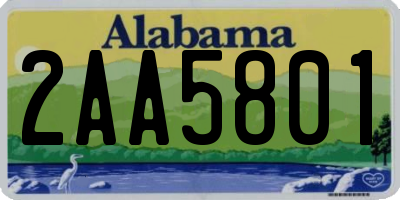 AL license plate 2AA5801