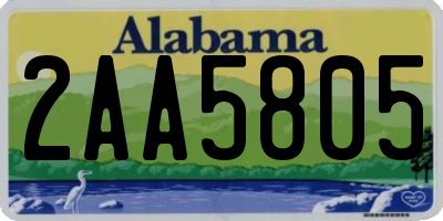 AL license plate 2AA5805