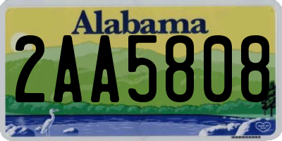 AL license plate 2AA5808